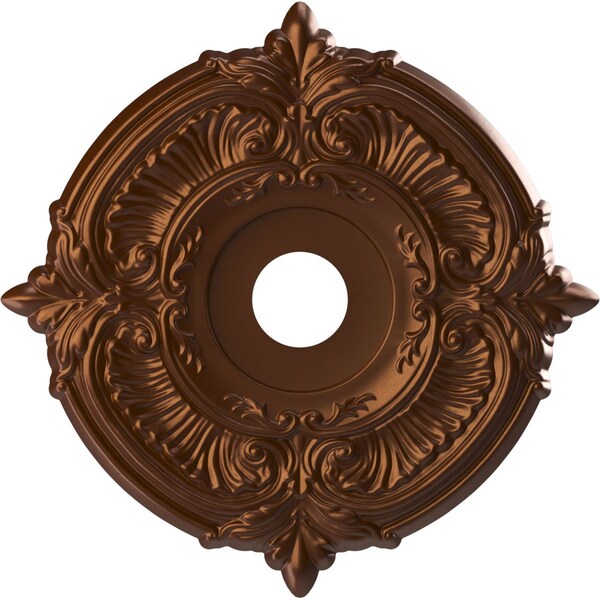 Ekena Millwork Attica PVC Ceiling Medallion (Canopies up to 6 3/4"), 19"OD x 3 1/2"ID x 1"P, Metallic Dark Copper CMP19ATCDC - main